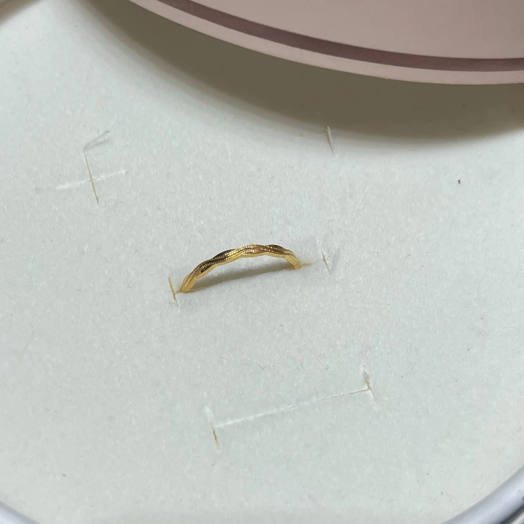 【小馨专享】足金999波浪戒指1.61g 15号圈口