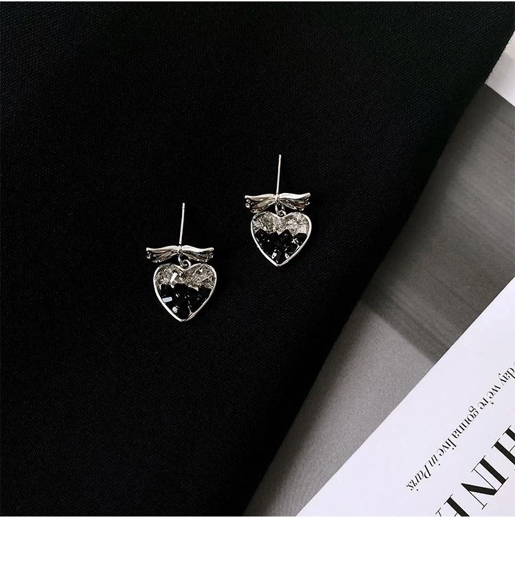 铁合金珐琅耳饰 铜合金耳饰 耳环复古港风宝藏甜酷少女风蝴蝶结5