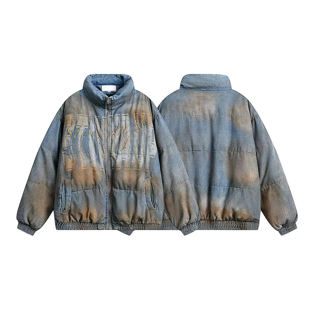 冬季新款立领加厚做旧感面包服美式复古棉服情侣棉衣外套QD-430