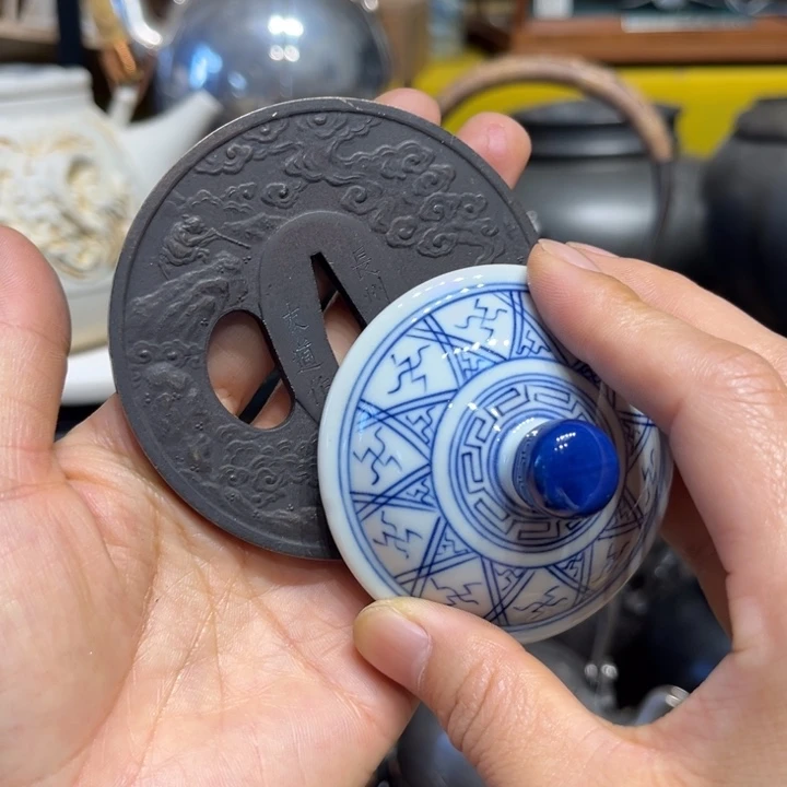 蜜安罐瓷香炉锡茶则