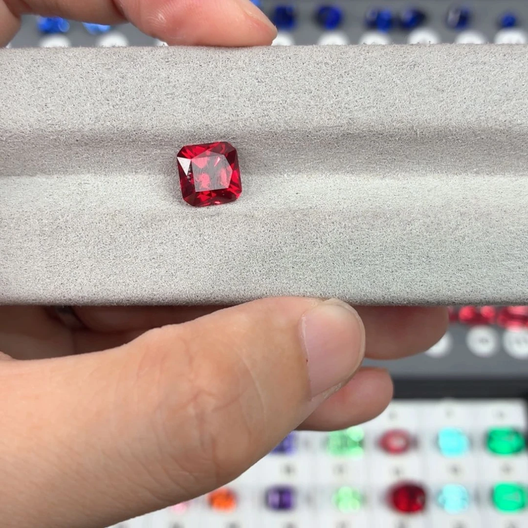 明***瑞合成（培育）红宝石裸石未镶嵌3.34ct