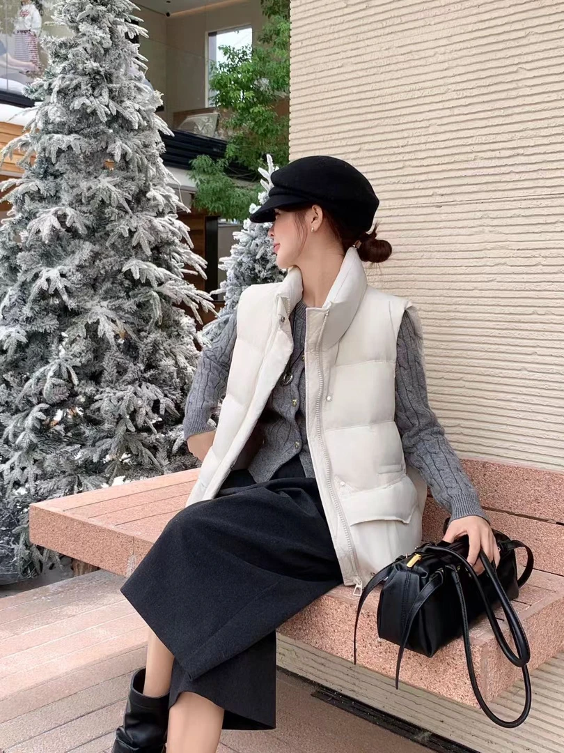 25350番外减龄马甲保暖女秋冬季新款韩系立领马夹