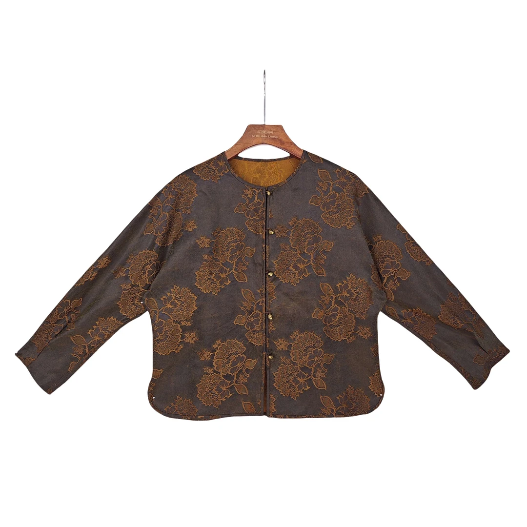 【静蓉】桑蚕丝香云纱女气质休闲时尚中国风新中式上衣百搭2416916