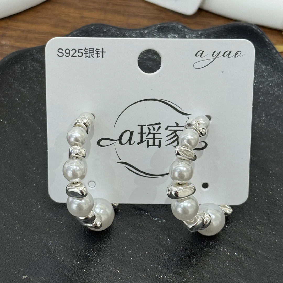 925银仿珍珠耳饰 珍珠耳环925银针