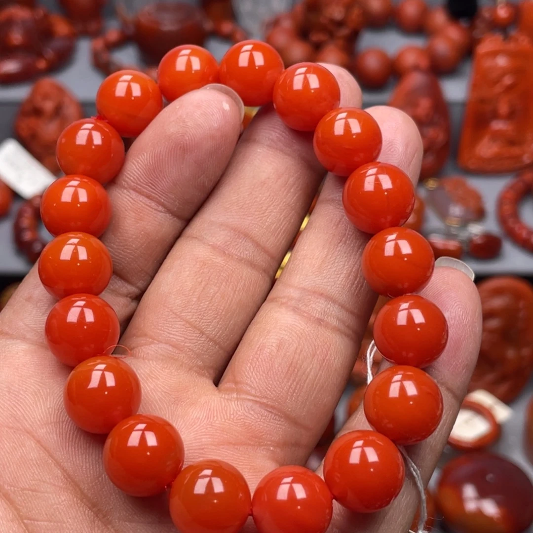 南红玛瑙未镶嵌珠宝奇石单圈11