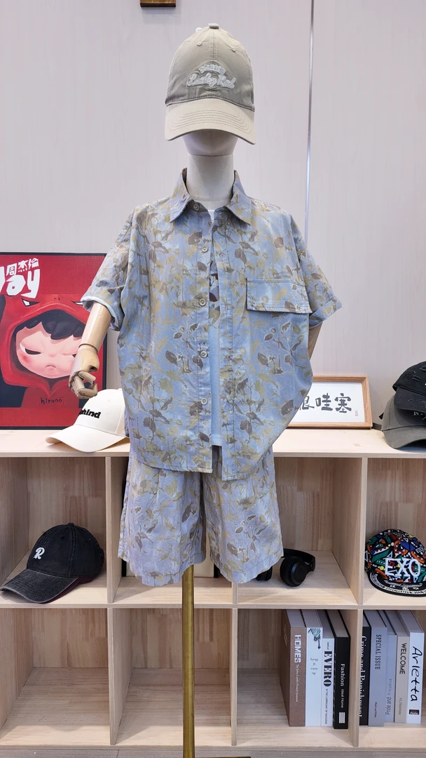 【小哥童装】夏季男衬衫薄款宽松三件套单排扣套装中大童中国风2595