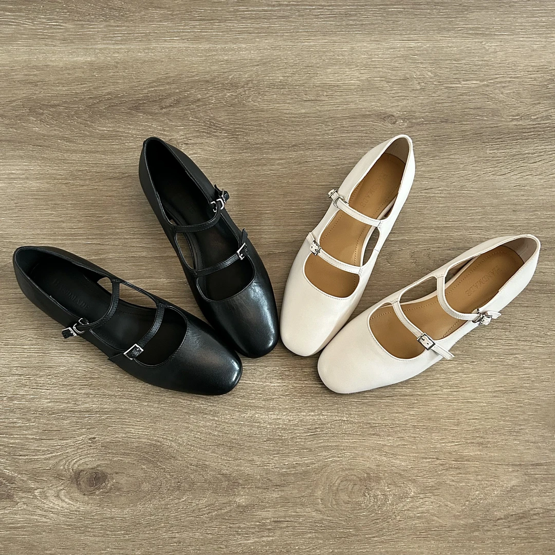 Dannyfrey韩版圆头侧空休闲内增高一字带通勤复古英伦风玛丽珍