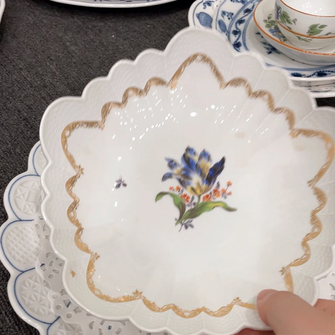 摆件中古一等五角果盘