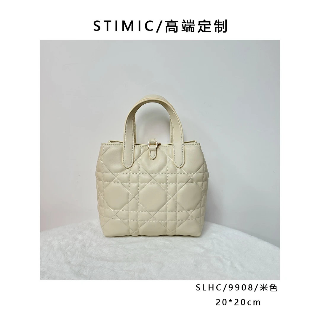 SLHC/9908/米白色高端订制手工蜡线女士时尚单肩轻奢斜挎包9908