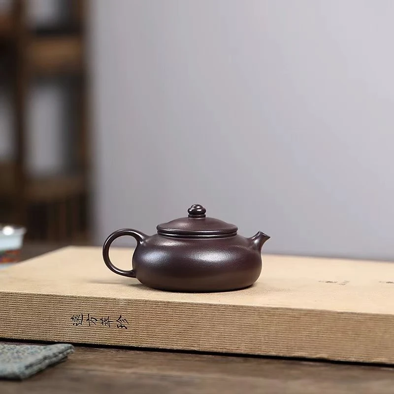 菱花光器寒江紫砂壶 2007赤龙血砂 赵晖