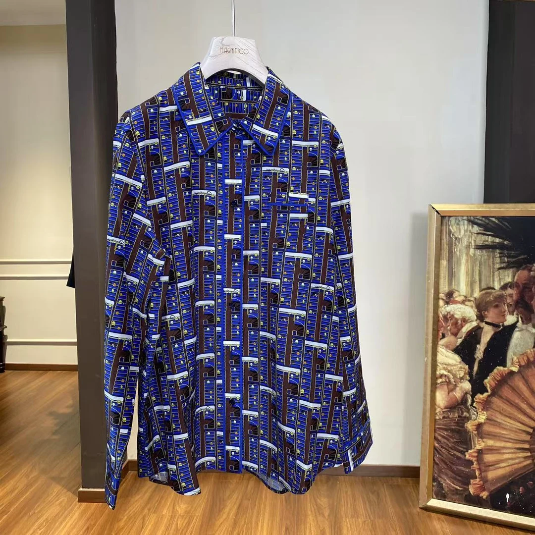 进口面料 藏青条纹衬衫 CS0592