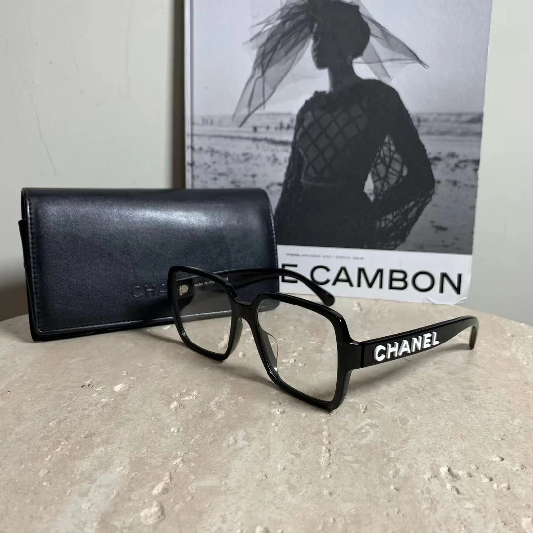 99新 Chanel/香奈儿 壹臻/黑框白字平光镜/38674717