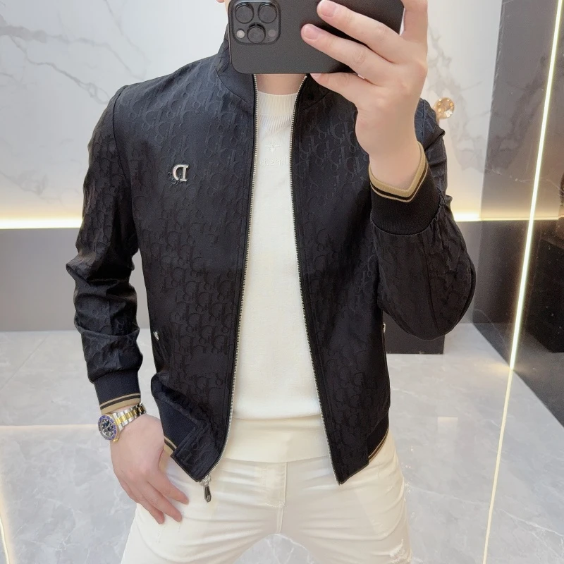 男士夹克2025秋季新款潮牌帅气个性徽章印花立领网红潮流薄款外套