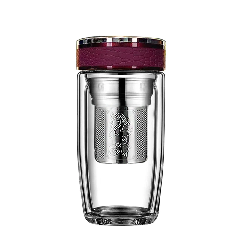 隔热加厚耐热双层玻璃杯车载男女通用泡茶水分离杯新款高硼硅材质