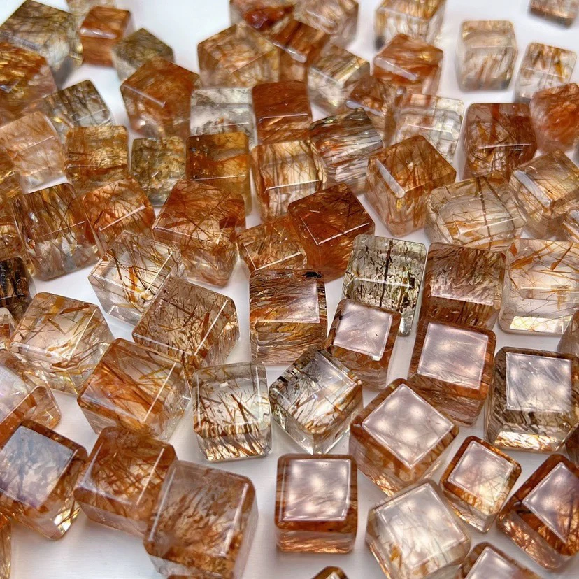 纯天然黑超金方糖超七水晶配件简约百搭串饰手工diy手链编绳配饰