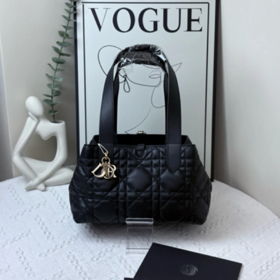 99新 DIOR/迪奥  托特 小号 黑银/JW5553
