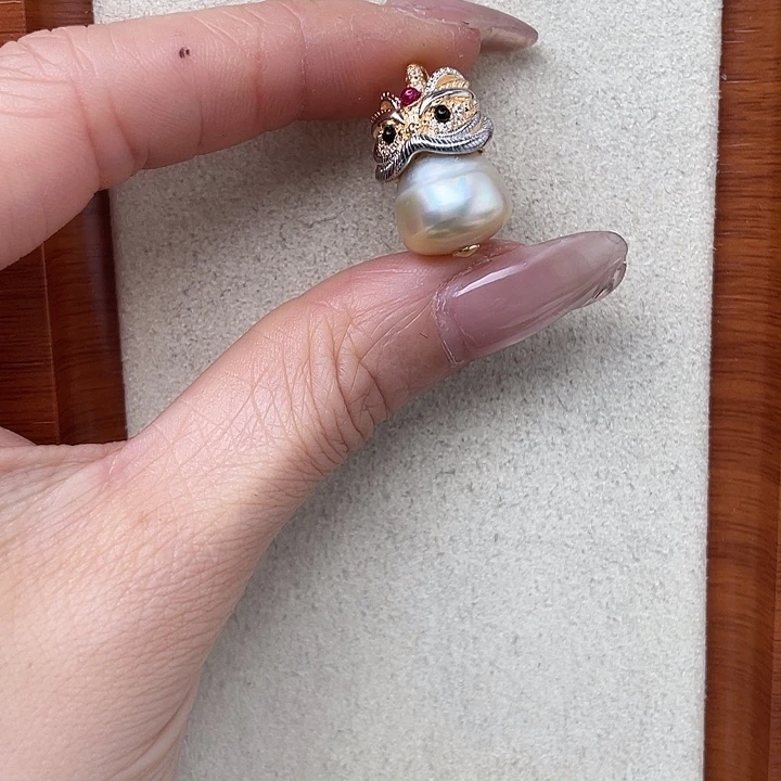 吊坠(不含链)银S925镶嵌海水珍珠