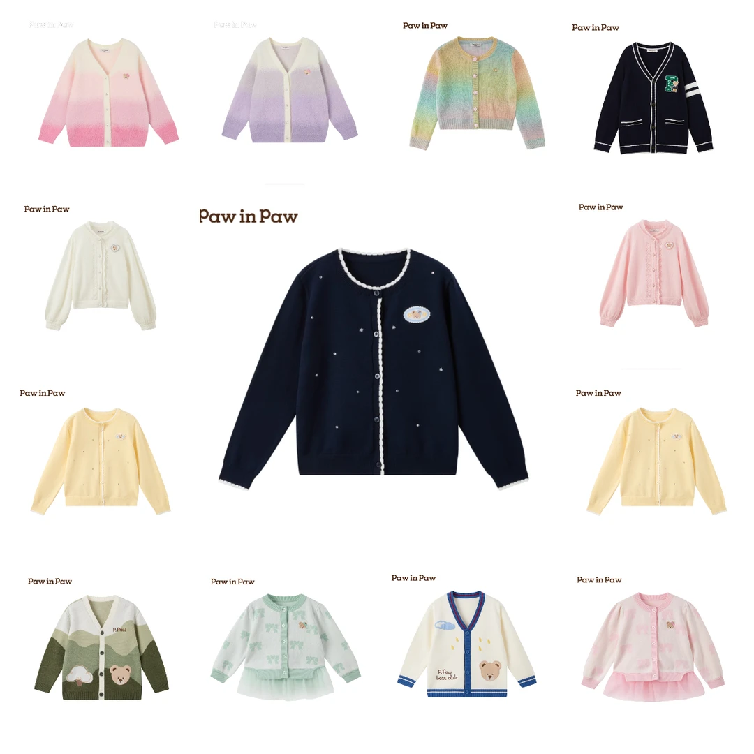 【节日上新-针织开衫集合】3-12岁针织衫印花女童男童休闲针织开衫