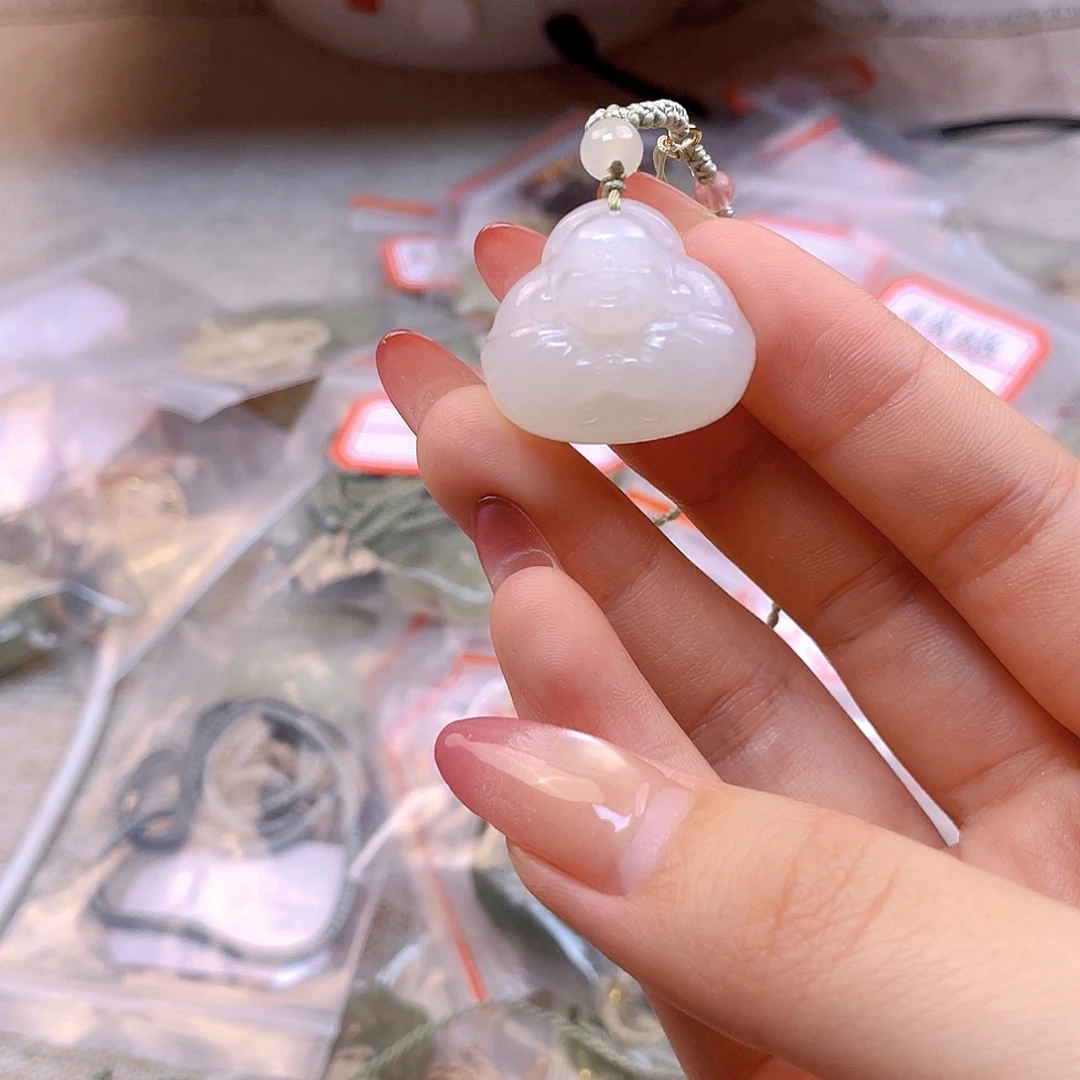 承***墨和田玉未镶嵌吊坠(赠链)