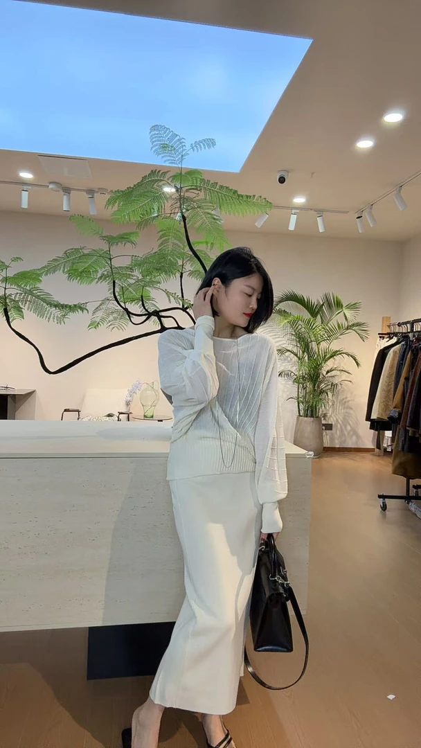 TANTAN 百搭显瘦宽松长袖针织衫2439