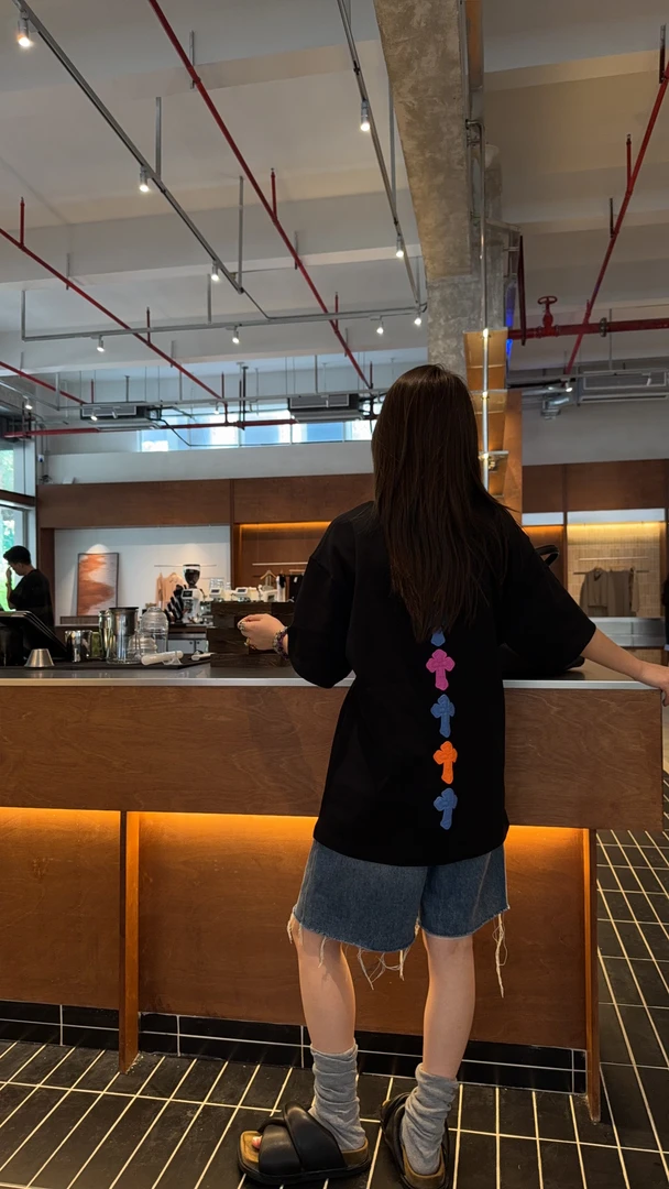 舟舟【彩色立体十字t】时尚休闲百搭夏季宽松