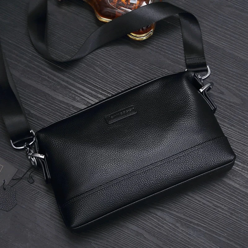 男包多仓位头层牛皮邮差包2025新款挎包