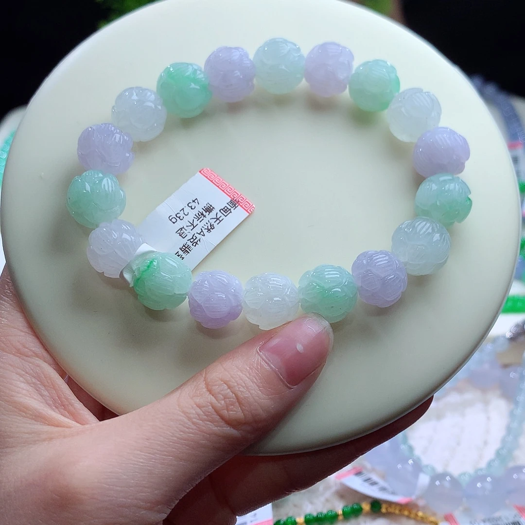 翡翠未镶嵌手串卡11+