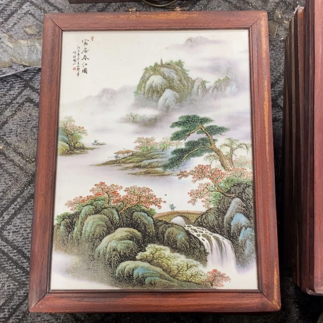 瓷片37*28 景德镇瓷板画柴窑烧制