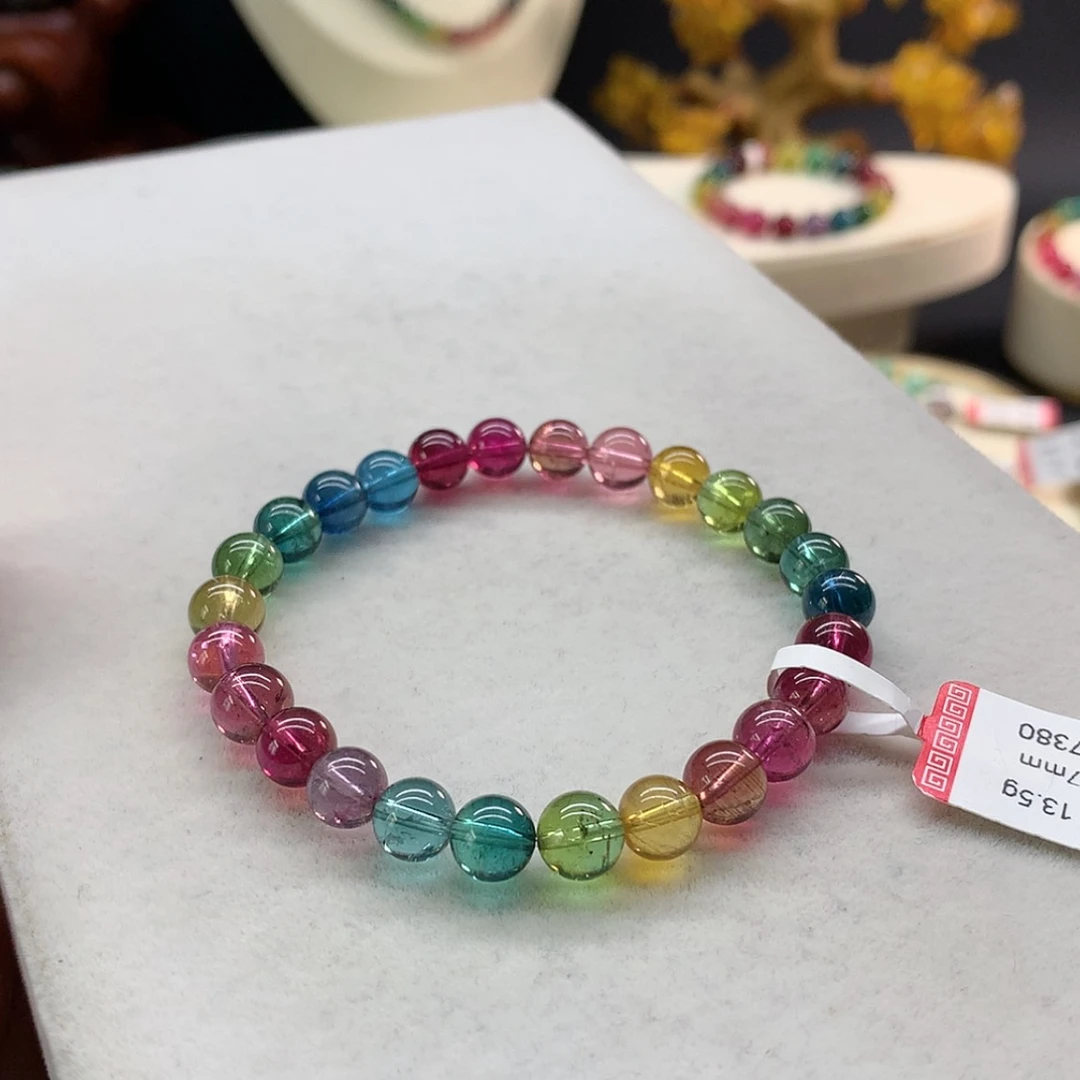 【闪购商品】未镶嵌手链碧玺艳丽色标单圈7