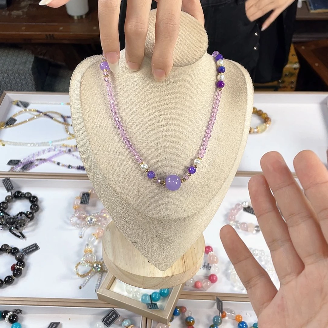 水晶手链银S925镀金镶嵌