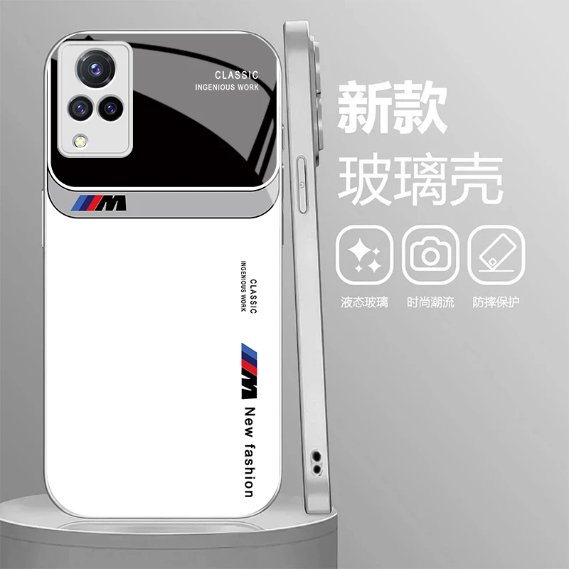 适用【vivoS9】新款高档商务宝马简约防摔玻璃手机壳