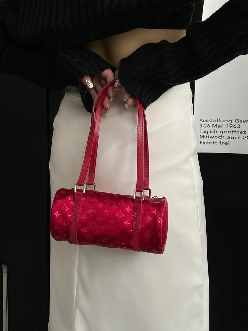 95新 LouisVuitton/路易威登 多宝二奢/55325/千禧限定缎面小圆筒