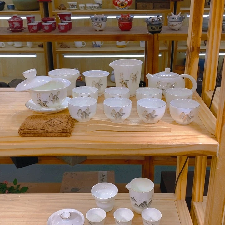 【不止】羊脂玉瓷茶具套装