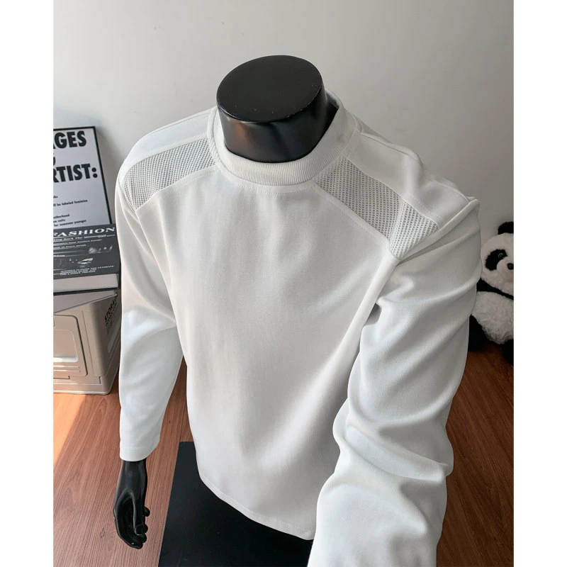 圆领重磅高街解构设计卫衣长袖男早秋cleanfit潮牌宽松打底衫春夏