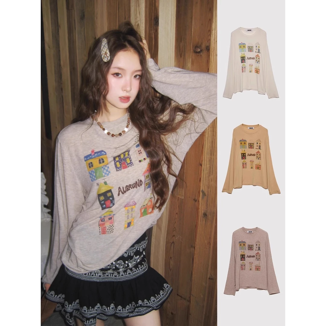 AUBRUINO设计师品牌小房子长袖T恤DSC买手店DY5A28040