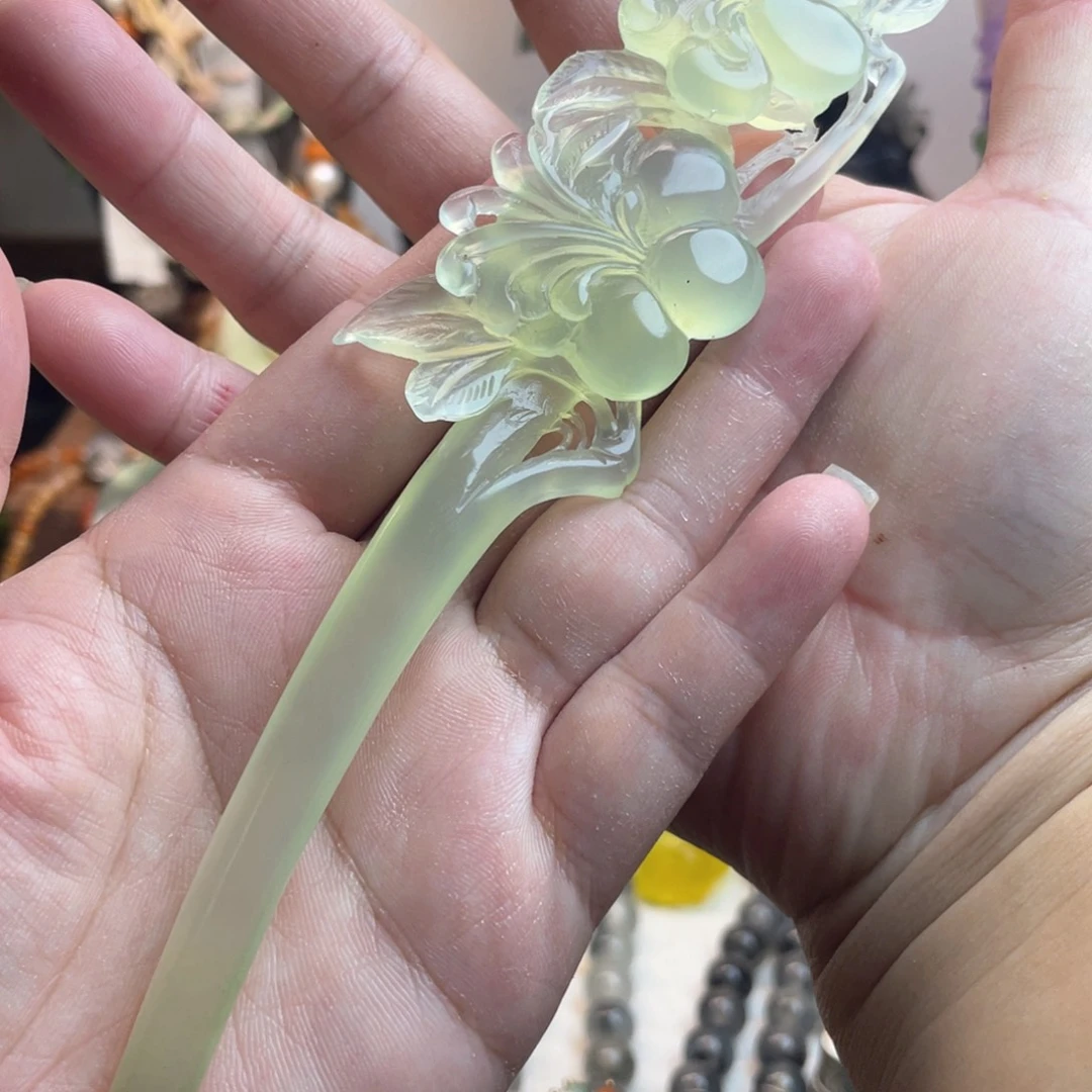 未镶嵌蛇纹石玉发簪