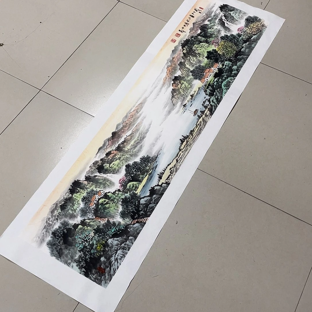 国画四尺对开138.38画芯 捡漏 孙兆义老师
