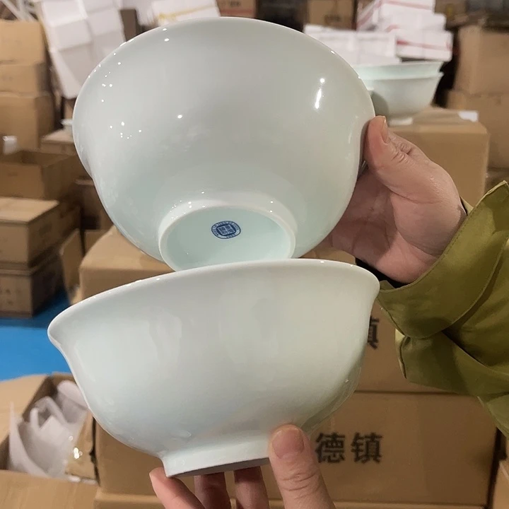 瓷片云青七英寸面碗两个，包邮，带标