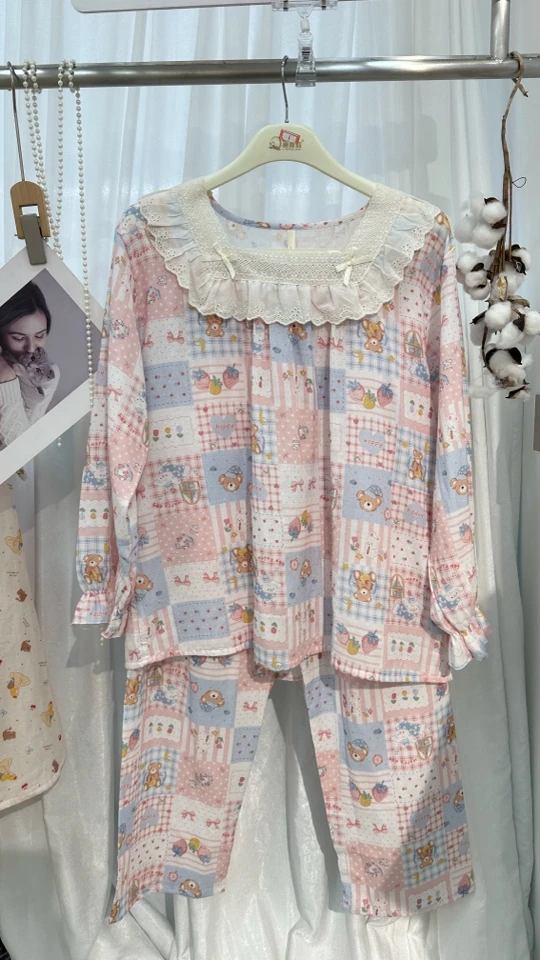 女套头睡衣【100%纯棉+吸湿排汗特好】2025春夏新款不起球不起静电