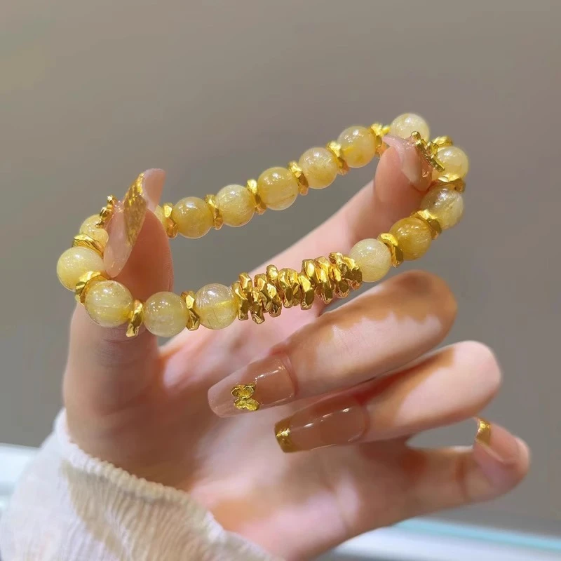 瑞诺黄金盘缠手链女足金小众设计手串生日礼物送女友