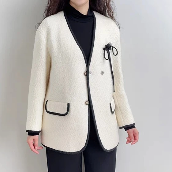 羊毛外套小香风韩版宽松春季新