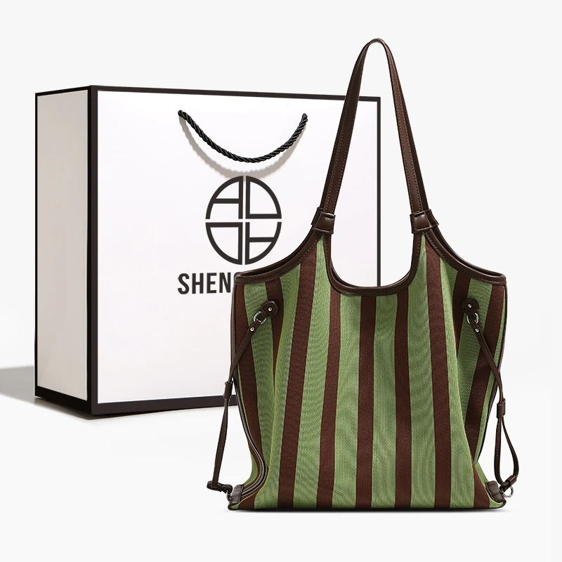 SHENGMILUO/圣米洛时尚帆布包包女腋下大包百搭大容量通勤托特包