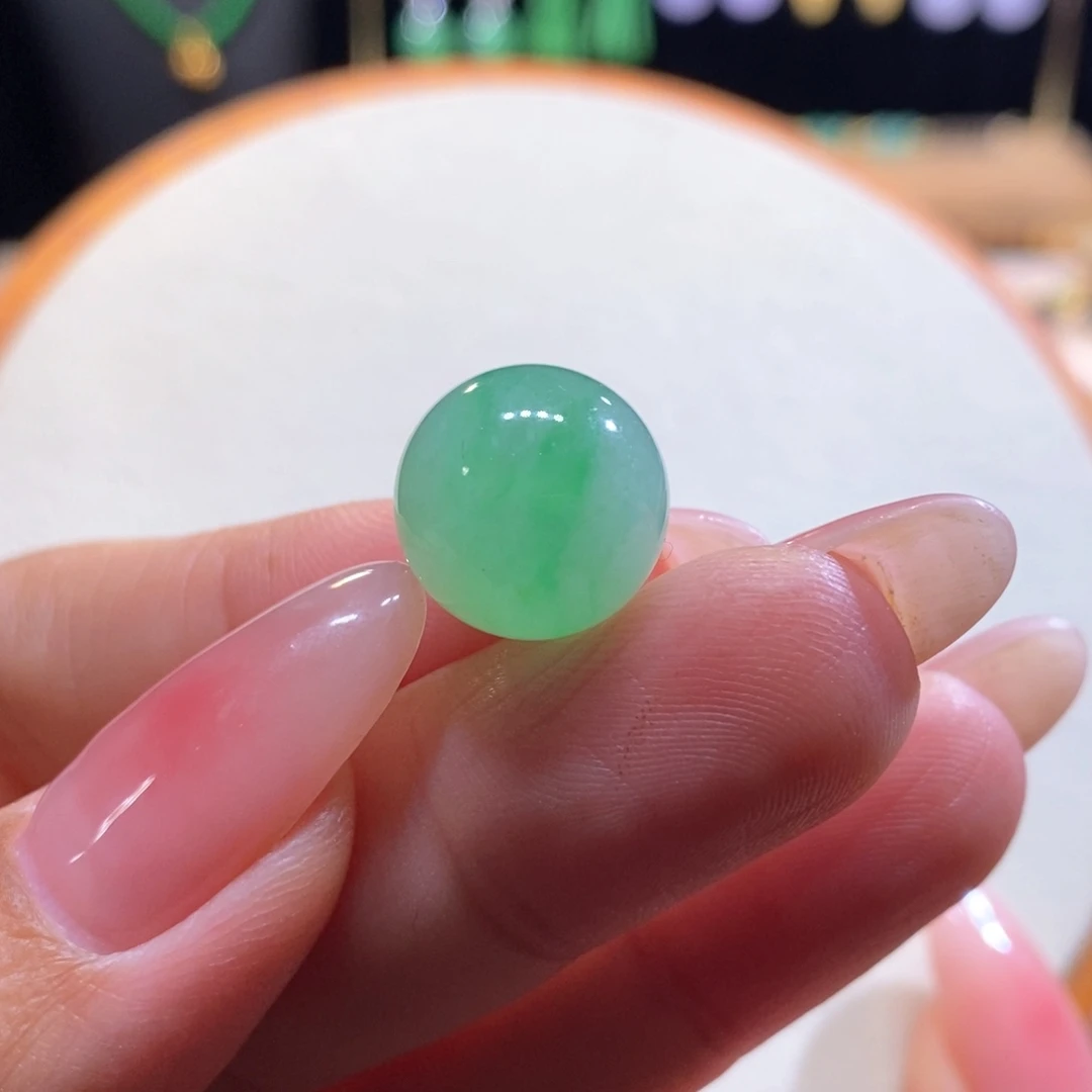 翡翠未镶嵌吊坠(不含链)翡翠冰飘阳绿珠卡13.8m