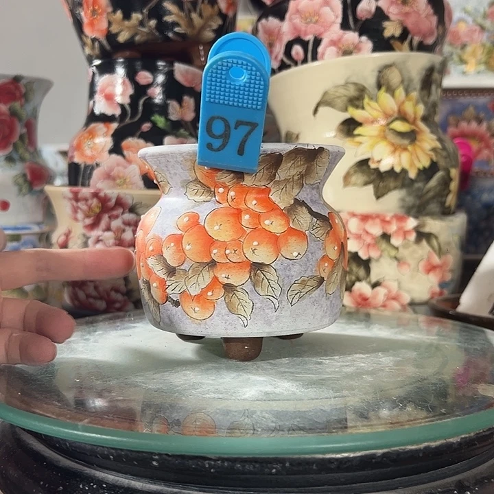 景德镇幸运花盆手绘韩式花盆