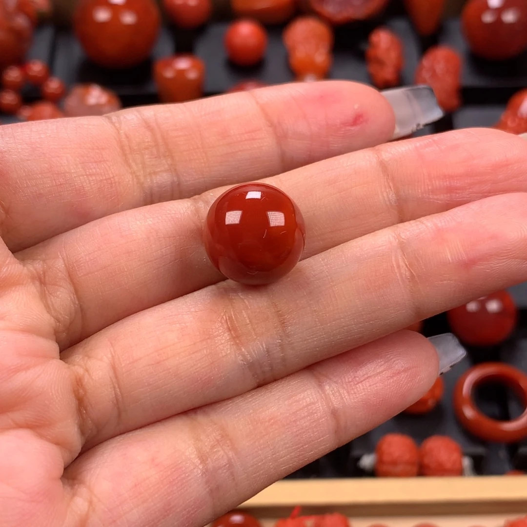 未镶嵌圆珠单珠13mm南红玛瑙