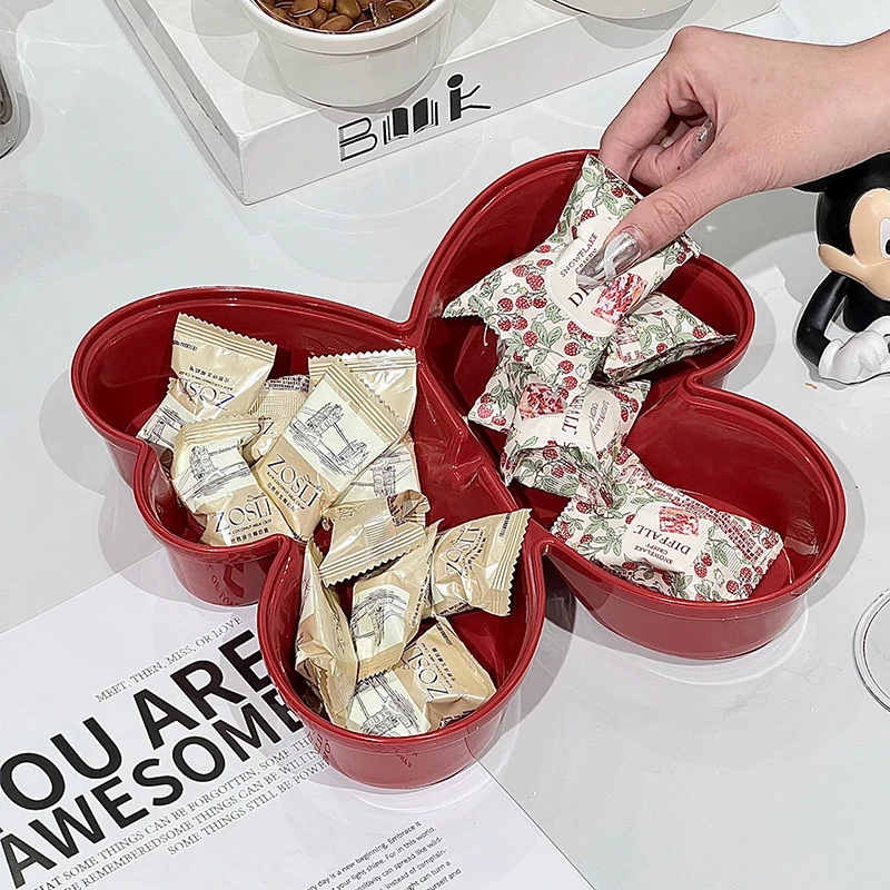 蝴蝶果盘客厅家用茶几高颜值水果盘轻奢高档糖果干果盘零食摆放盘