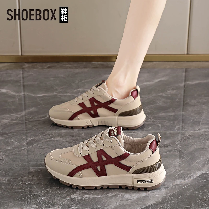 SHOEBOX鞋柜运动鞋女2025秋季新款百搭防滑德训鞋软底阿甘鞋板鞋