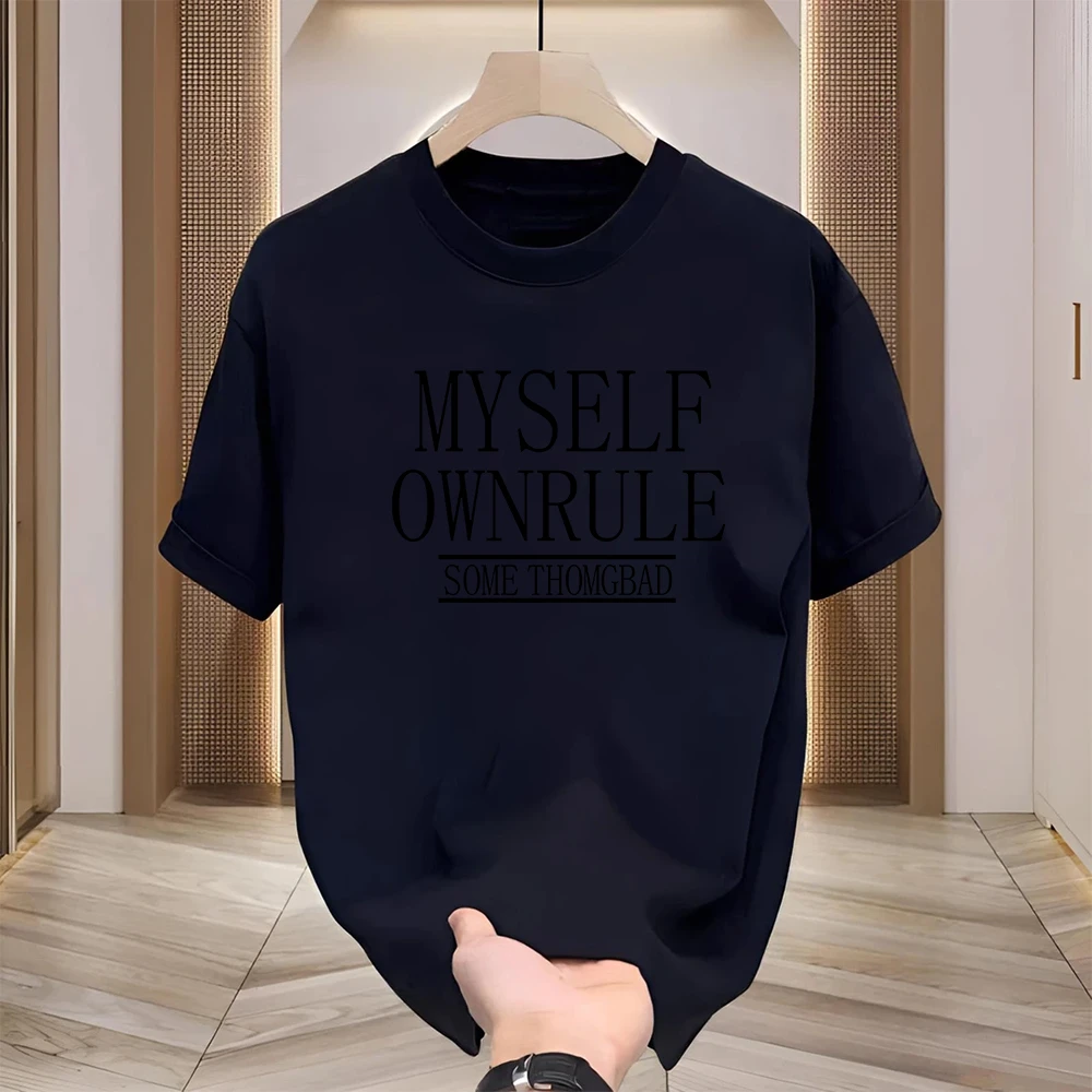 美式港风纯色短袖t恤男生夏季2025新款潮流休闲宽松大码百搭半袖