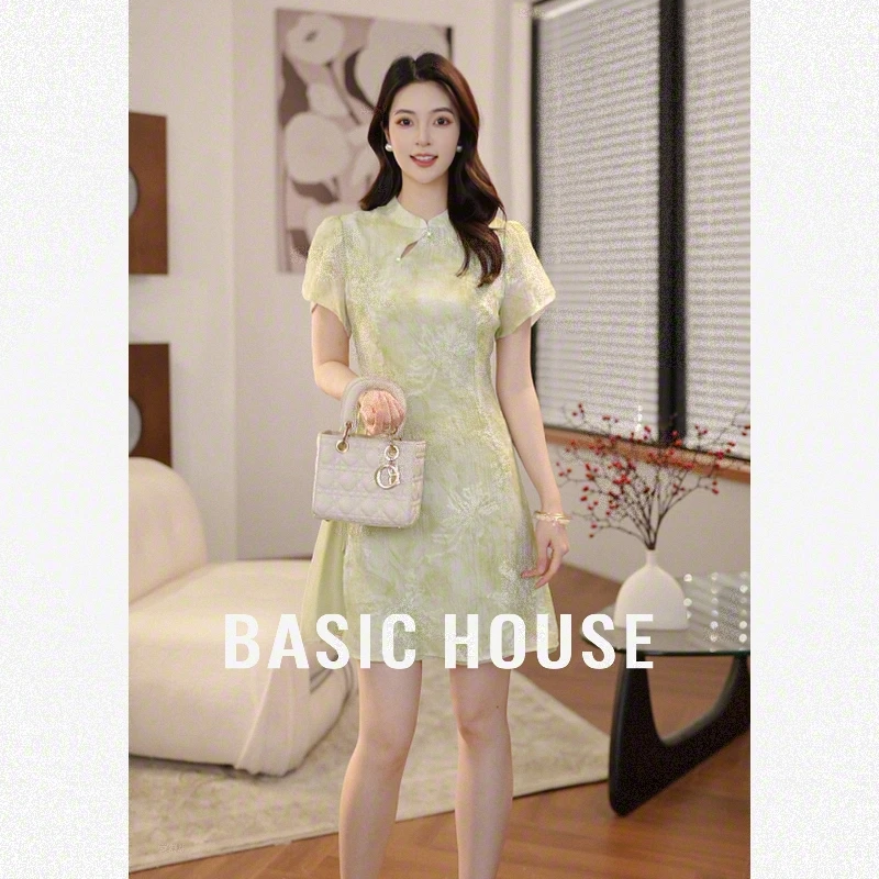 Basic House/百家好夏季新款新中式改良旗袍连衣裙B5Q952