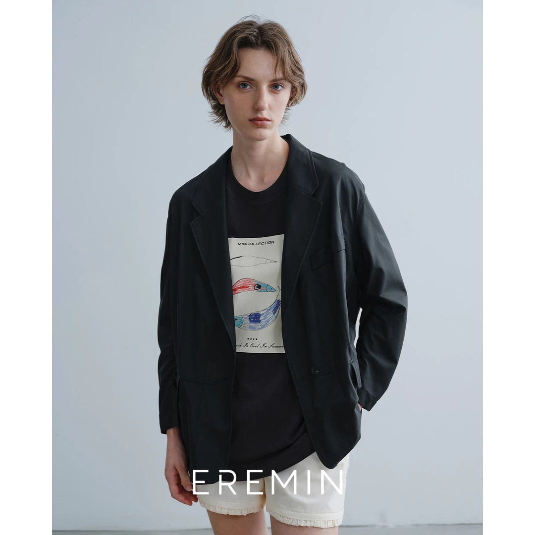 DE Mincollection「琥珀流光风」轻薄皮西装/超薄绵羊皮戗驳领西装